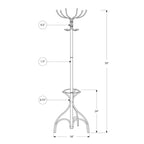 Appendiabiti in metallo con 12 ganci e portaombrelli altezza 178 cm
