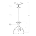 Appendiabiti in metallo con 12 ganci e portaombrelli altezza 178 cm