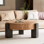 Tavolino da caffè rotondo in MDF con contenitore a scomparsa 33,07''L x 14,96''A