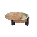 Tavolino da caffè rotondo in MDF con contenitore a scomparsa 33,07''L x 14,96''A