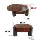 Tavolino da caffè rotondo in MDF con contenitore a scomparsa 33,07''L x 14,96''A