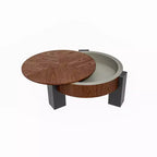 Tavolino da caffè rotondo in MDF con contenitore a scomparsa 33,07''L x 14,96''A