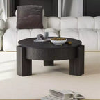 Tavolino da caffè rotondo in MDF con contenitore a scomparsa 33,07''L x 14,96''A
