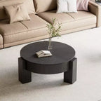 Tavolino da caffè rotondo in MDF con contenitore a scomparsa 33,07''L x 14,96''A
