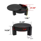 Tavolino da caffè rotondo in MDF con contenitore a scomparsa 33,07''L x 14,96''A
