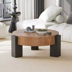 Tavolino da caffè rotondo in MDF con contenitore a scomparsa 33,07''L x 14,96''A
