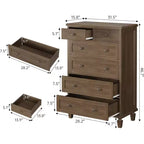 Cassettiera in legno a 6 cassetti con gambe affusolate — Finitura anticata