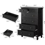 Cassettiera in legno a 6 cassetti con gambe affusolate — Finitura anticata