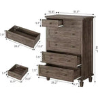 Cassettiera in legno a 6 cassetti con gambe affusolate — Finitura anticata