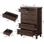 Cassettiera in legno a 6 cassetti con gambe affusolate — Finitura anticata