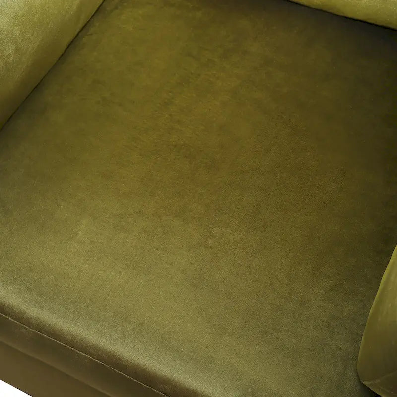 Green 37 Accent Chair with Plastic Legs and Decorative Pillows