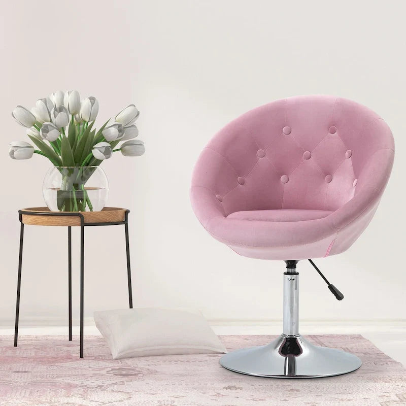 Fauteuil d'appoint pivotant rose moderne 26