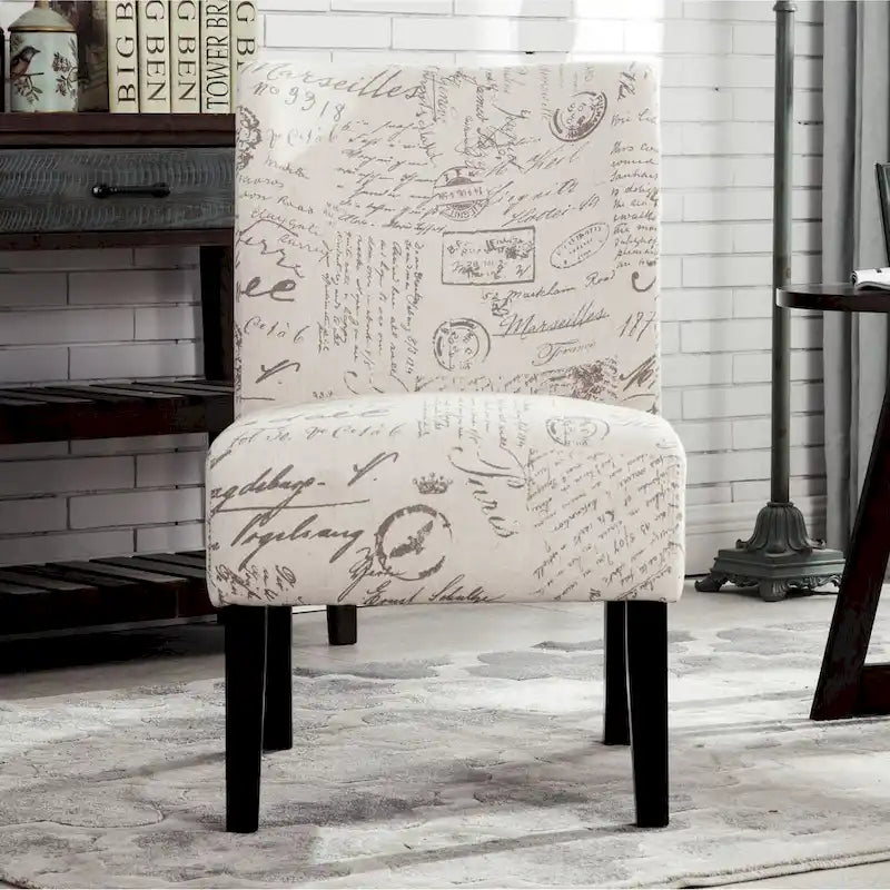 Fauteuil d'appoint rembourré blanc 29,13 avec pieds en bois