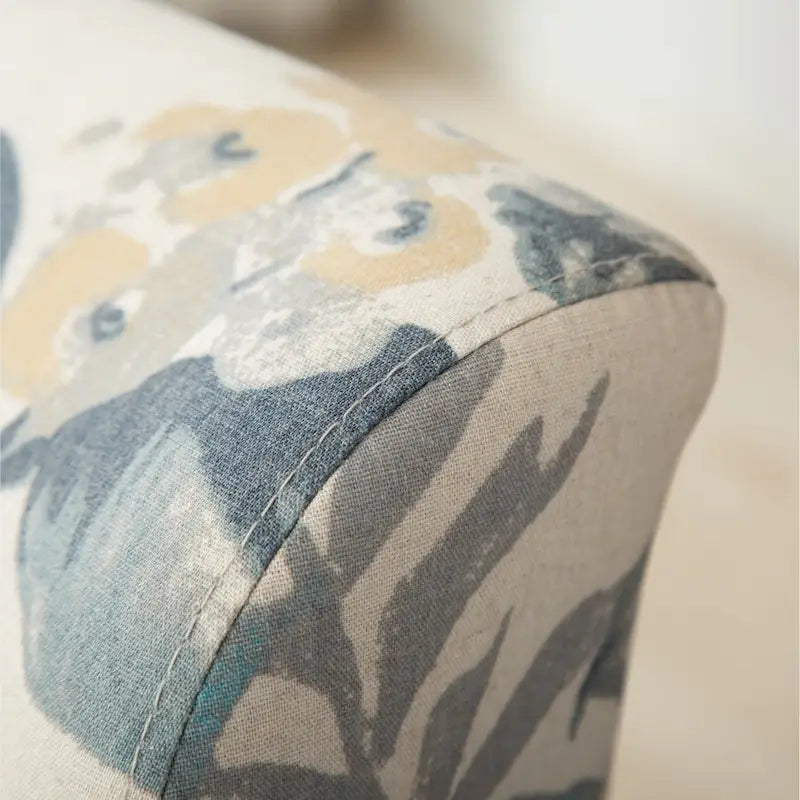 Fauteuil d'appoint rembourré Blue Leaves 29.13 avec pieds en bois