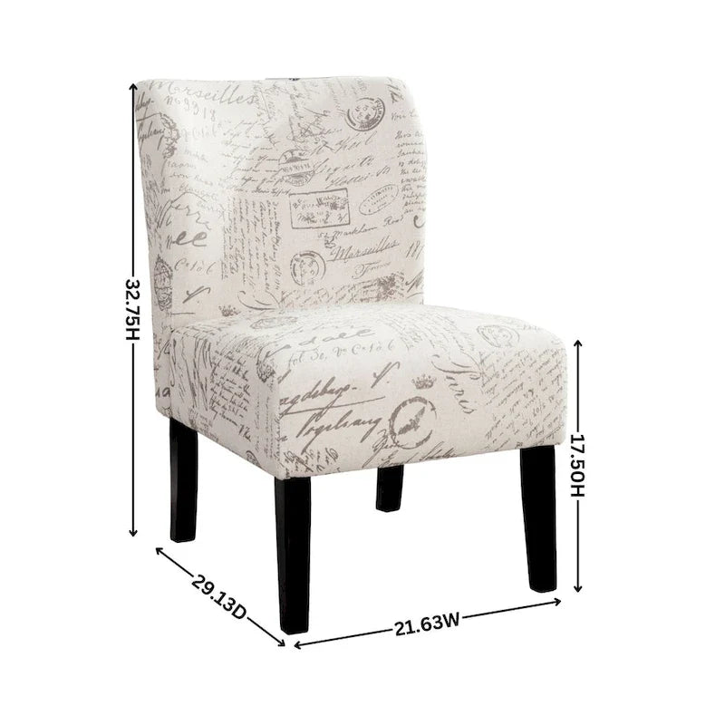 Fauteuil d'appoint rembourré Blue Leaves 29.13 avec pieds en bois