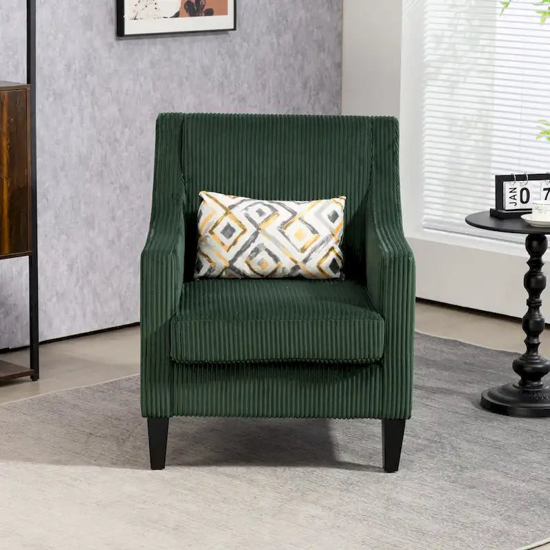 Emerald Modern 26.8 Arm Chair with Rubber Wood Legs