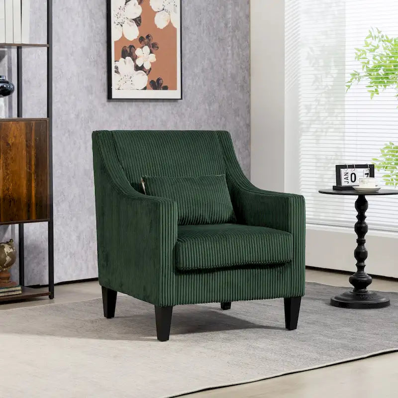 Emerald Modern 26.8 Arm Chair with Rubber Wood Legs