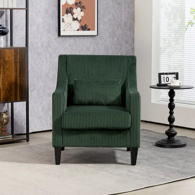 Emerald Modern 26.8 Arm Chair with Rubber Wood Legs