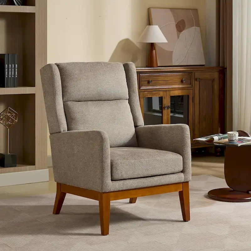 Fauteuil club moderne à dossier haut, en mélange de polyester, pour la lecture
