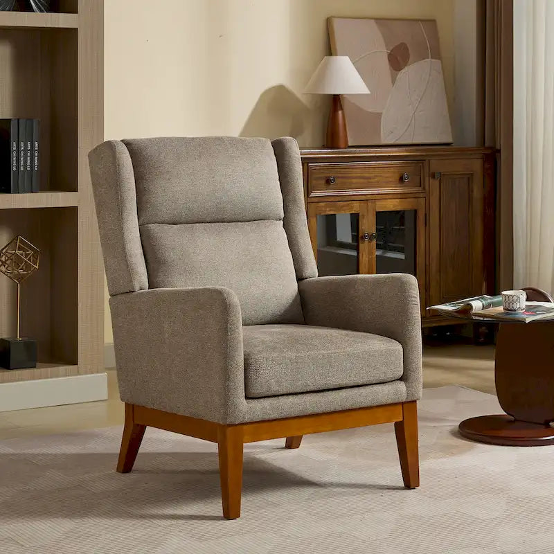 Fauteuil club moderne à dossier haut, en mélange de polyester, pour la lecture