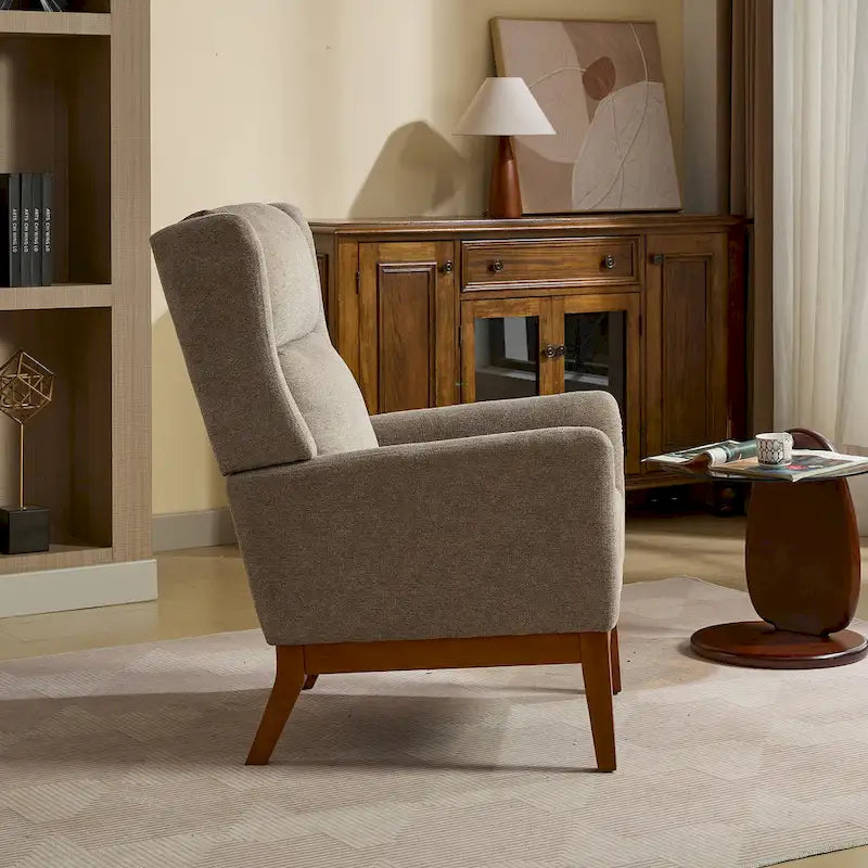 Fauteuil club moderne à dossier haut, en mélange de polyester, pour la lecture