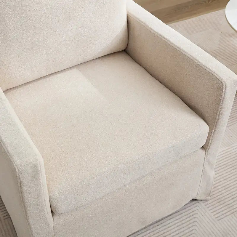 29.92 Chenille Swivel Accent Chair with Removable Cushion
