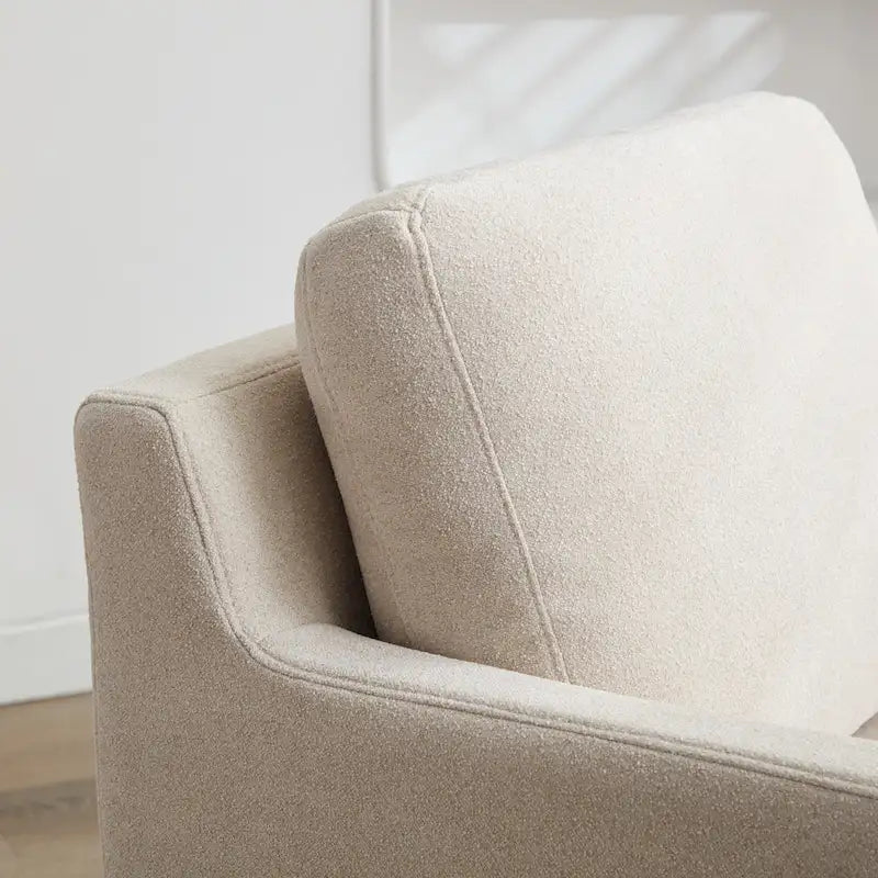29.92 Chenille Swivel Accent Chair with Removable Cushion