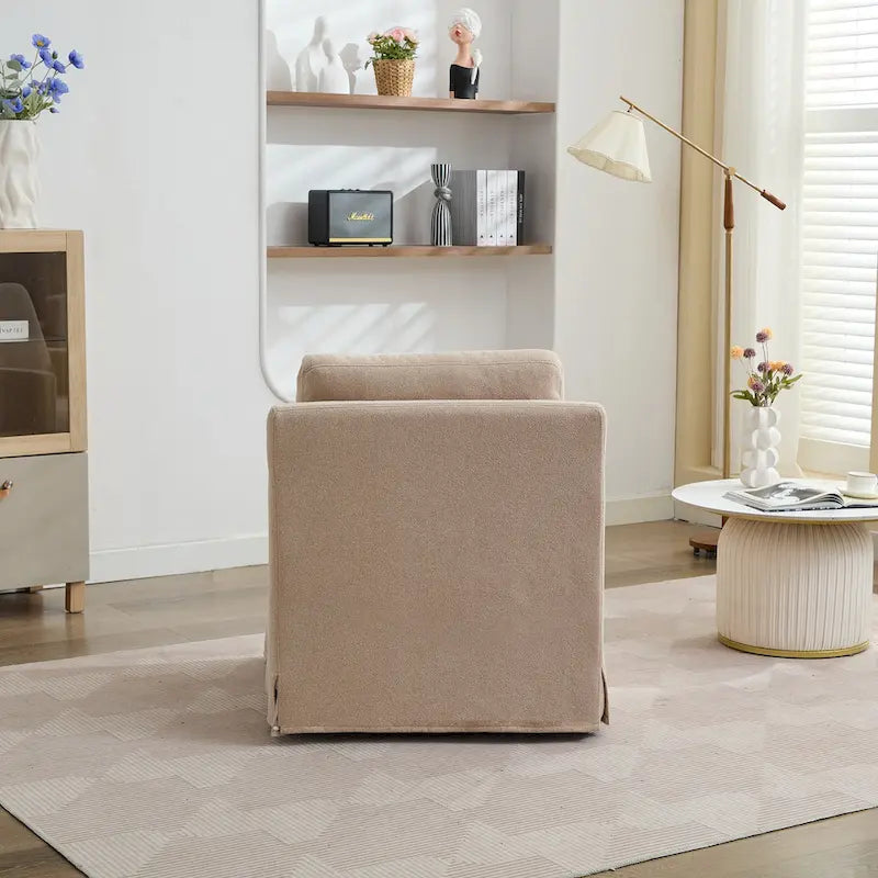 29.92 Chenille Swivel Accent Chair with Removable Cushion