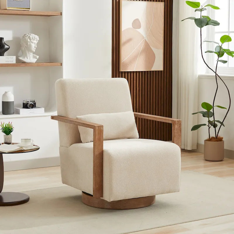 Fauteuil pivotant à 360° en mélange de lin 30,31