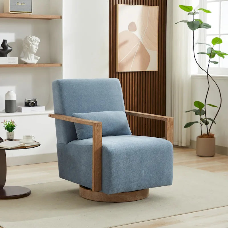 Fauteuil pivotant à 360° en mélange de lin 30,31