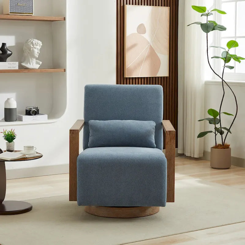 Fauteuil pivotant à 360° en mélange de lin 30,31