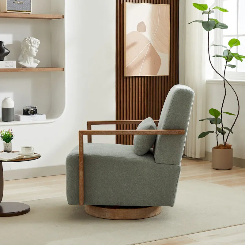 Fauteuil pivotant à 360° en mélange de lin 30,31