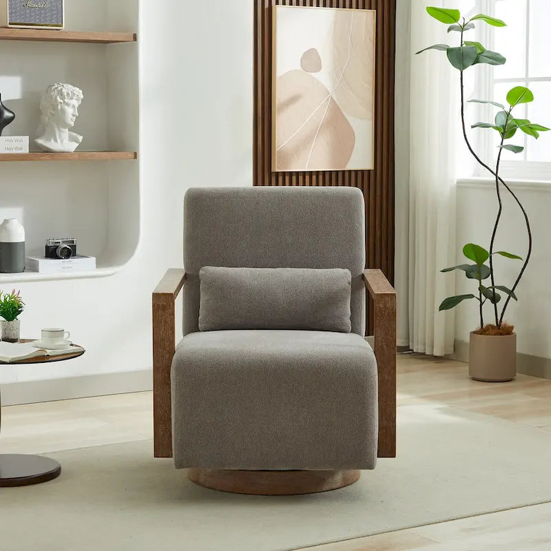 Fauteuil pivotant à 360° en mélange de lin 30,31