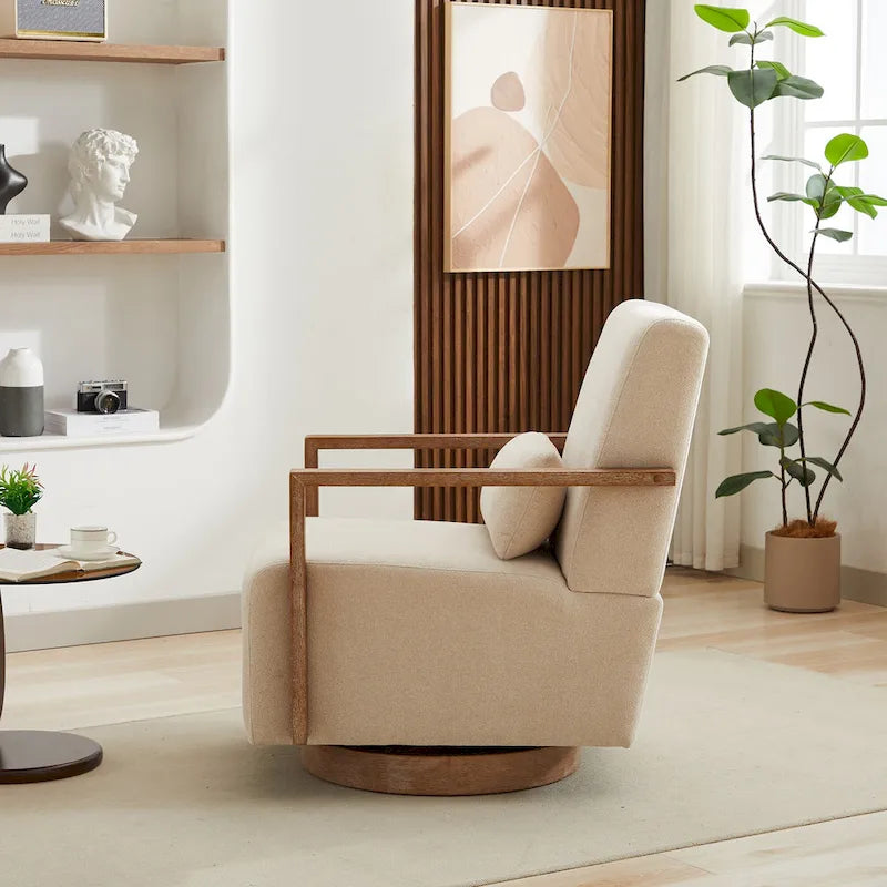 Fauteuil pivotant à 360° en mélange de lin 30,31