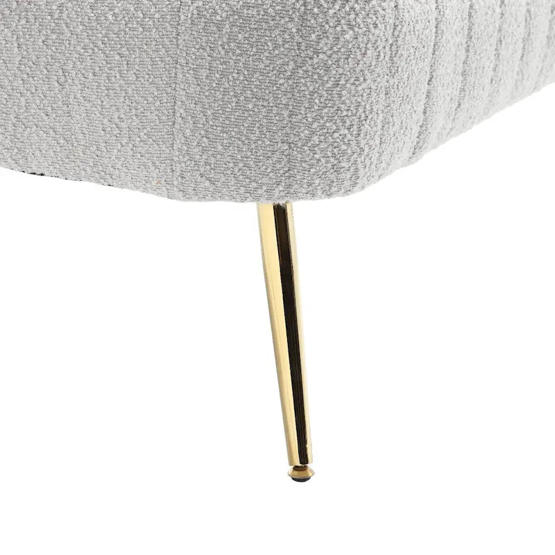 Modern Upholstered Armsofa Tufted Sofa with Metal Frame
