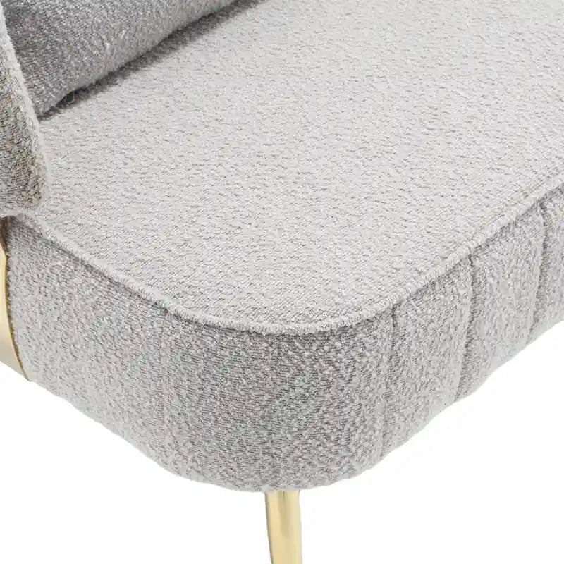 Modern Upholstered Armsofa Tufted Sofa with Metal Frame