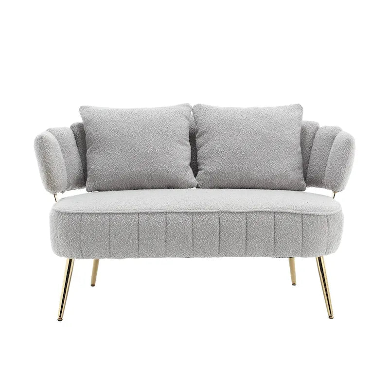 Modern Upholstered Armsofa Tufted Sofa with Metal Frame