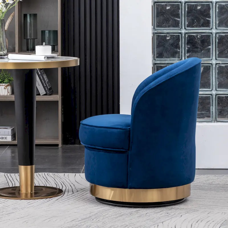 Blue 22 Upholstered Velvet Accent Chair with Swivel Base