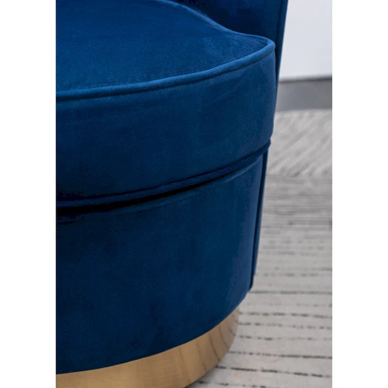 Blue 22 Upholstered Velvet Accent Chair with Swivel Base