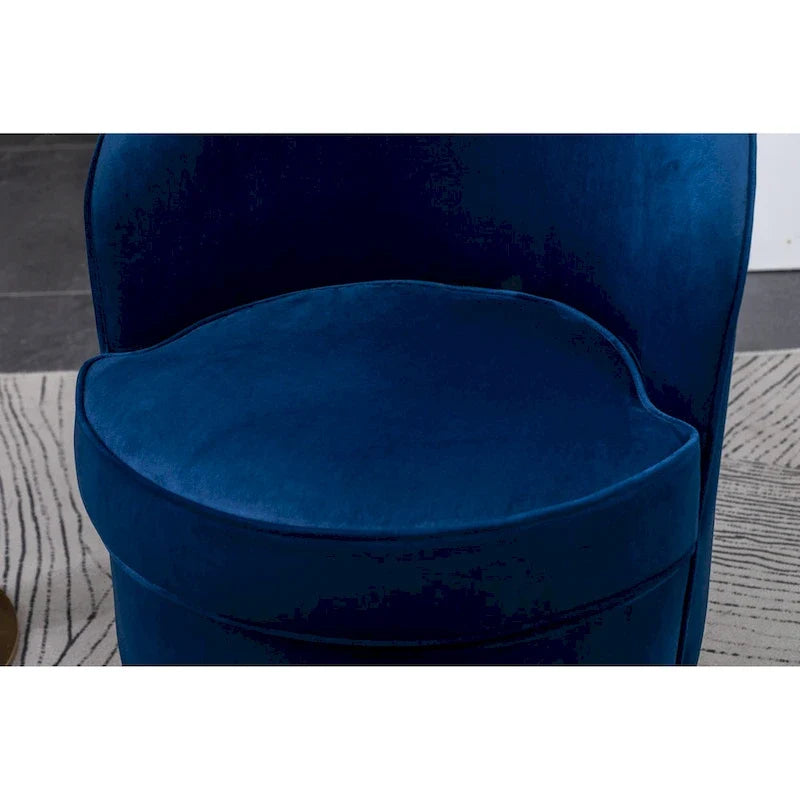 Blue 22 Upholstered Velvet Accent Chair with Swivel Base