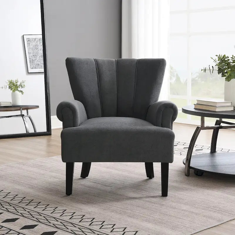 29 Upholstered Arm Chair with High-Density Foam and Channel Back