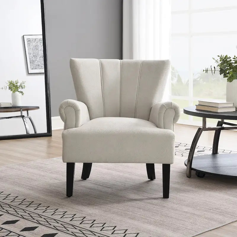 29 Upholstered Arm Chair with High-Density Foam and Channel Back