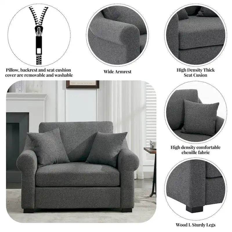 Modern Chenille Oversized Armchair