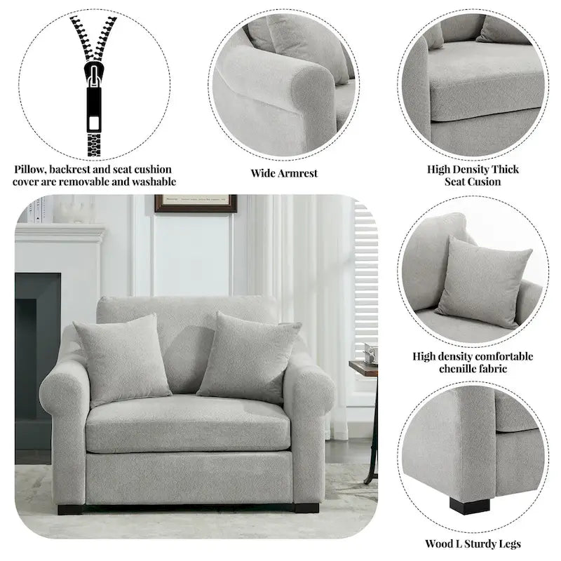 Modern Chenille Oversized Armchair