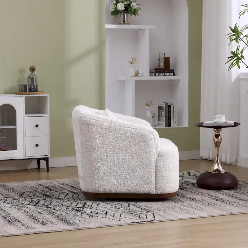 Swivel Barrel Chair, Comfy Round Accent Sofa Chair for Living Room, 360 Degree Swivel Barrel Club Chair