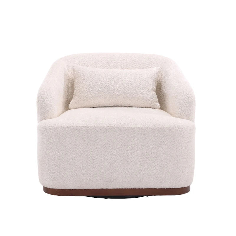 Swivel Barrel Chair, Comfy Round Accent Sofa Chair for Living Room, 360 Degree Swivel Barrel Club Chair