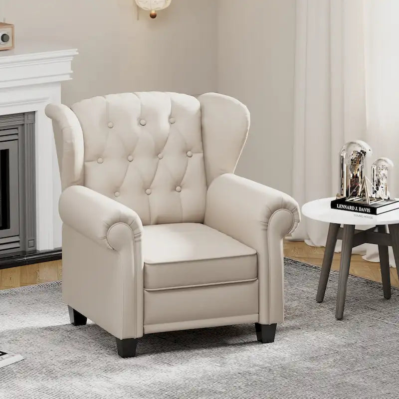 Modern Tufted Push Back Armchair