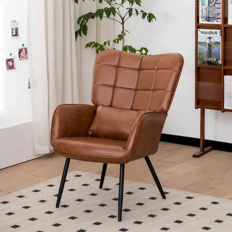 Fauteuil d'appoint moderne en cuir reconstitué (lot de 2)
