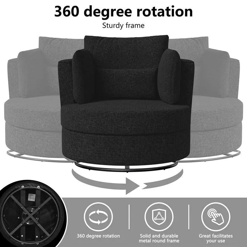 Chenille Swivel Soft Modern Upholstered Accent Chair (Set of 2)