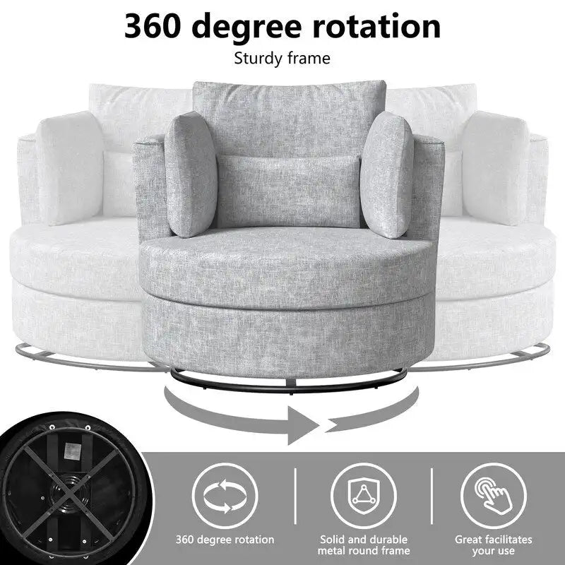 Chenille Swivel Soft Modern Upholstered Accent Chair (Set of 2)